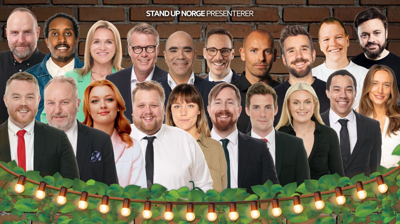 En kollasj av mange norske komikere.